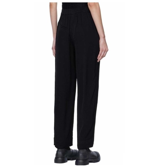 Ganni Black Wide Trousers Jacquard Viscose Size 0 - Picture 7 of 13